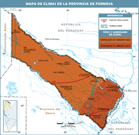 Climatic map of the Province of Formosa
