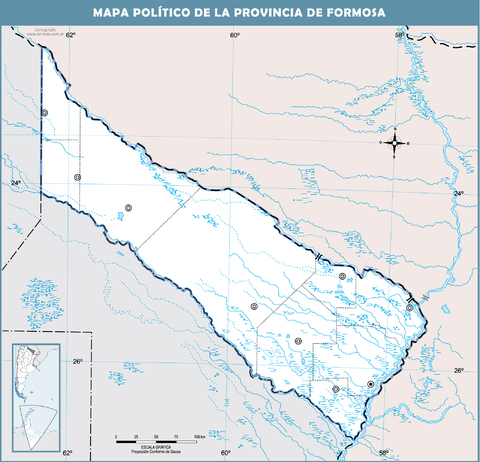 Mapa político mudo de la Provincia de Formosa