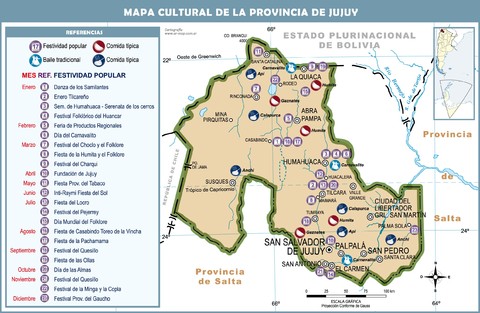 Cultural map of the Province of Jujuy
