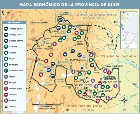 Economic map of the Province of Jujuy