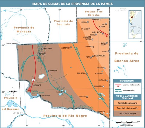 Mapa climático de la Provincia de La Pampa