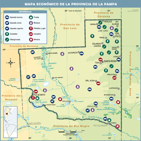 Mapa económico de la Provincia de La Pampa