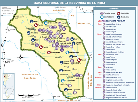 Mapa cultural de la Provincia de La Rioja, Argentina
