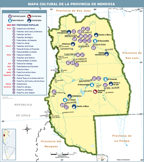 Cultural map of the Province of Mendoza
