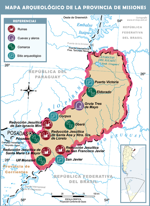 Archaeological map of the Province of Misiones