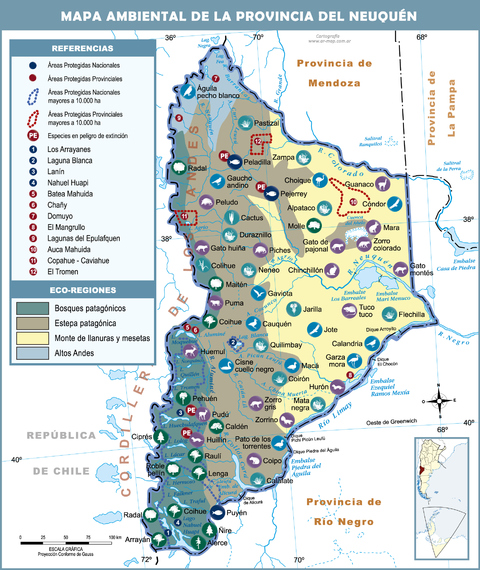 Mapa ambiental de la Provincia del Neuquén