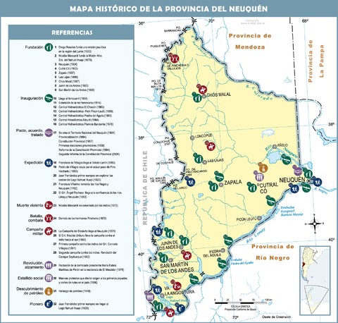 Mapa histórico de la Provincia del Neuquén