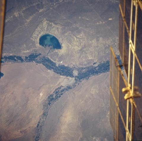 Satellite image of Pellegrini Lake and the Negro River