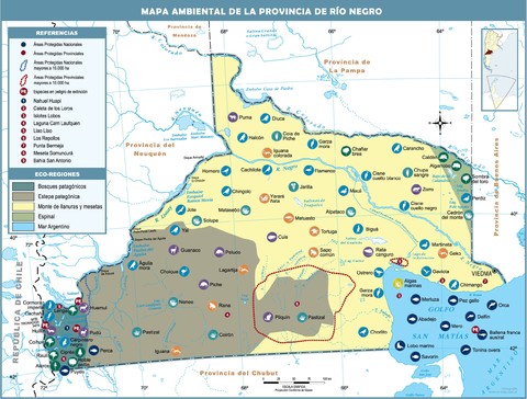 Mapa ambiental de la Provincia de Rio Negro, Argentina