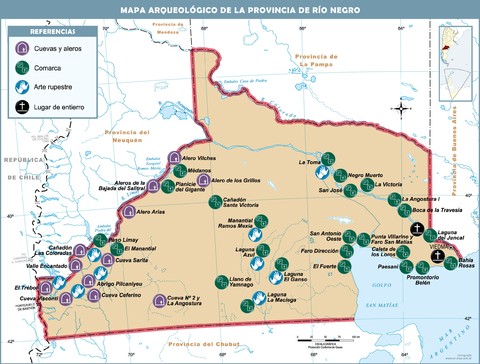 Archaeological map of the Province of Río Negro, Argentina