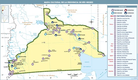 Mapa cultural de la Provincia de Rio Negro, Argentina