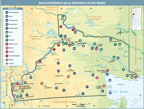Mapa económico de la Provincia de Rio Negro, Argentina