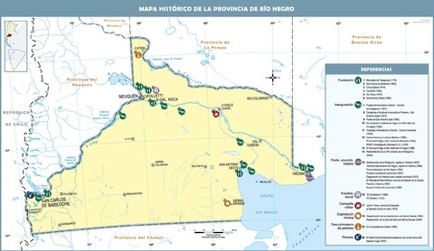 Mapa histórico de la Provincia de Rio Negro, Argentina