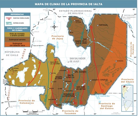 Climatic map of the Province of Salta