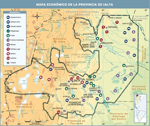 Economic map of the Province of Salta