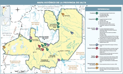 Historical map of the Province of Salta