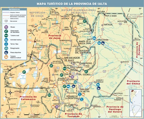 Mapa turístico de la Provincia de Salta