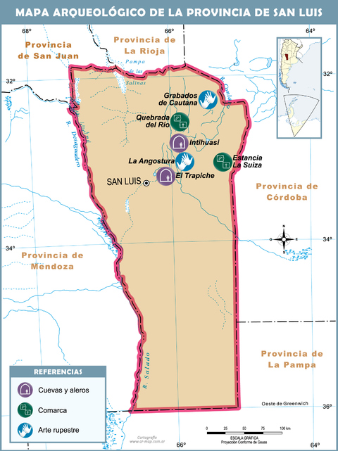 Mapa arqueológico de la Provincia de San Luis, Argentina