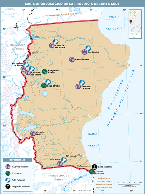 Mapa arqueológico de la Provincia de Santa Cruz, Argentina