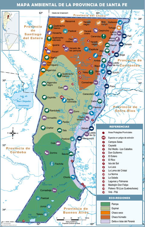 Mapa ambiental de la Provincia de Santa Fe, Argentina