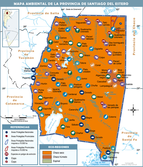 Mapa ambiental de la Provincia de Santiago del Estero