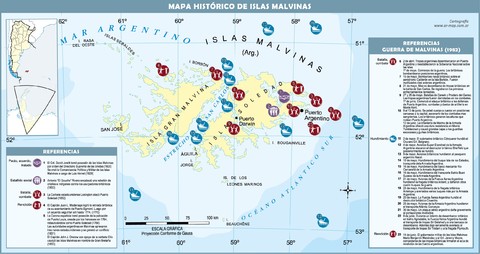 Mapa histórico de las Islas Malvinas