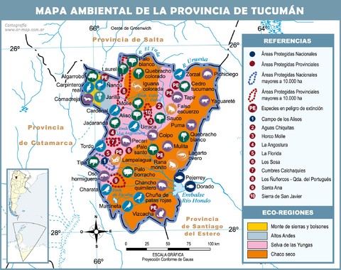 Mapa ambiental de la Provincia de Tucumán