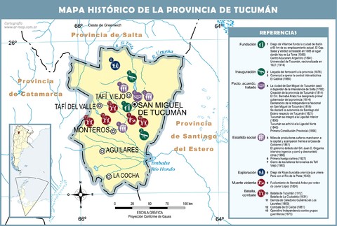 Mapa histórico de la Provincia de Tucumán