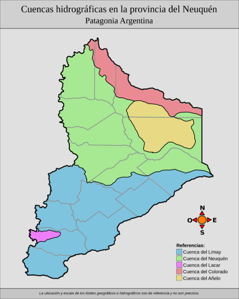 Drainage basins in Neuquén province, Argentina