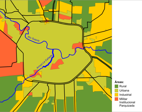 Land use map of Córdoba, Argentina