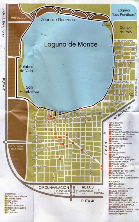 Mapa turístico de Monte, Buenos Aires, Argentina