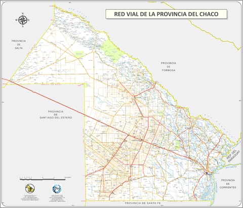 Road map of the Province of Chaco, Argentina