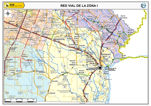 Resistencia road access map, Argentina