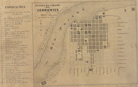 Planta de la ciudad de Corrientes 1867