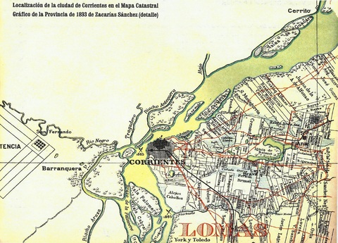 Location of the city of Corrientes 1893