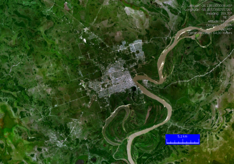 Imagen satelital de la ciudad de Formosa, Argentina