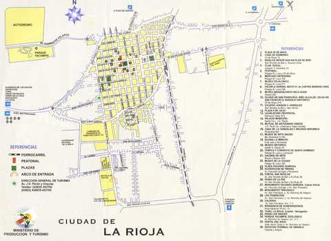 Mapa de la ciudad de La Rioja, Argentina