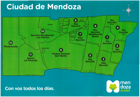 Distritos de la ciudad de Mendoza, Argentina