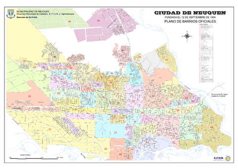 Mapa de la ciudad de Neuquén, Argentina