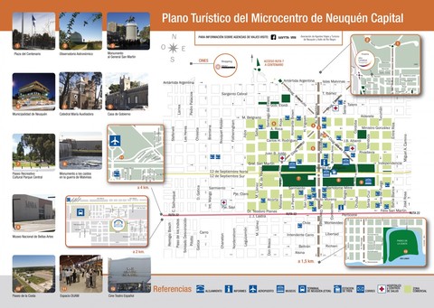 Tourist map of the downtown Neuquén, Argentina