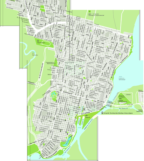 Santa Fe city map, Argentina
