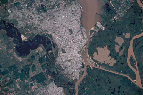 Satellite image of the city of Santa Fe, Argentina