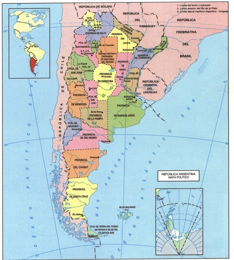 Political map of Argentina