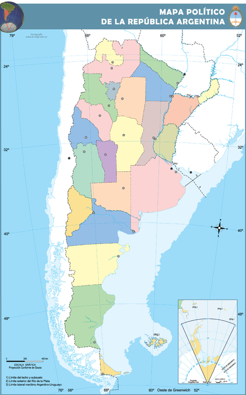 Mapa político mudo de Argentina