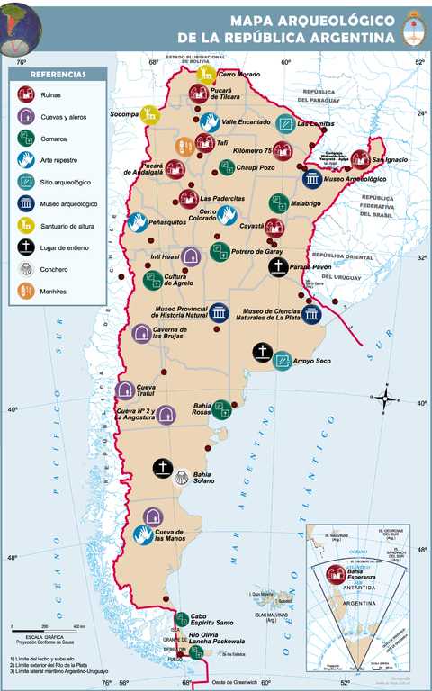 Mapa arqueológico de Argentina