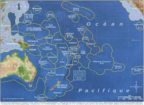 Oceania Physical Map