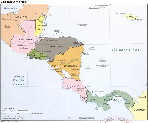 Mapa Político de América Central