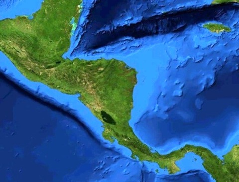 Imagen satelital de América Central