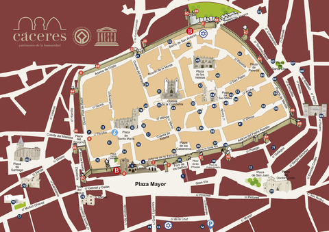 Tourist Map of Cáceres