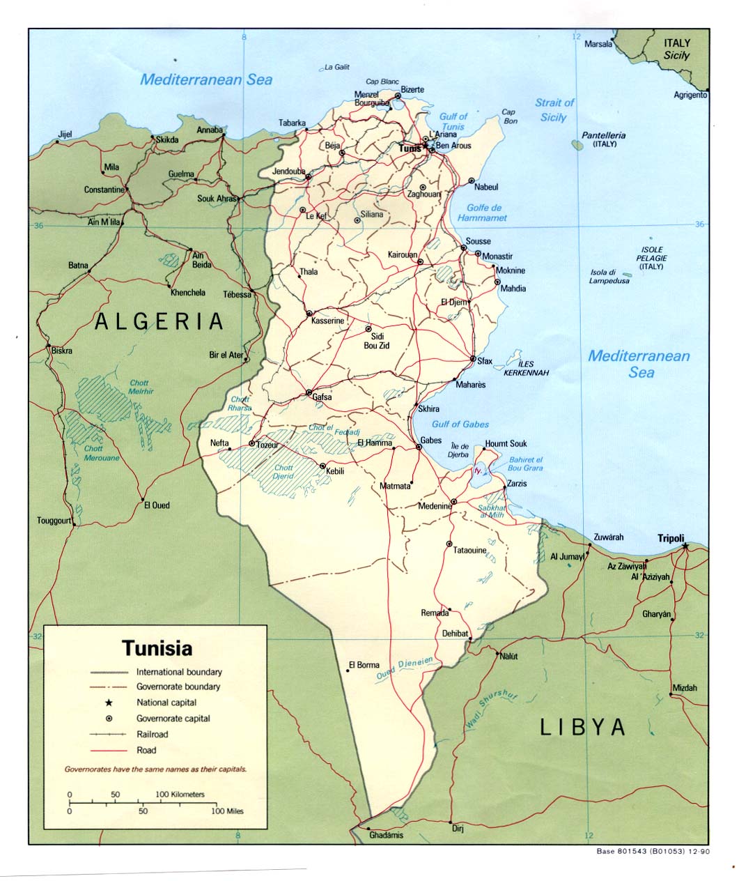 Tunisia Political Map